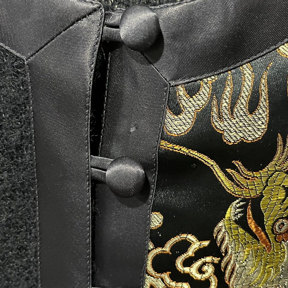 Maggie Shepherd Vintage Jacket Women’s Medium Blue Embroidered Asian Dragon - Picture 5 of 10